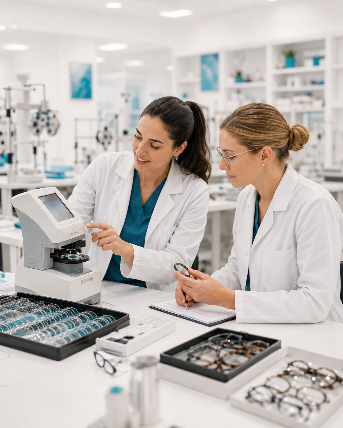 Corsisti che collaborano durante un'attività pratica di laboratorio